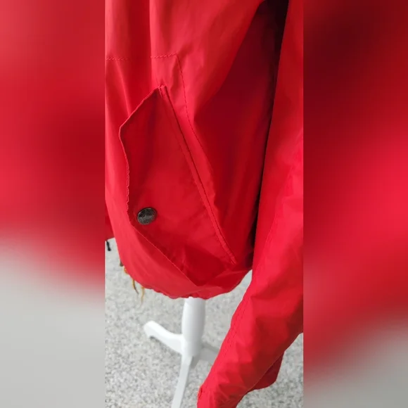 U.S. Polo Assn Red Hooded Windbreaker Jacket Lightweight Zip Snap Women’s Size L - Picture 14 of 15